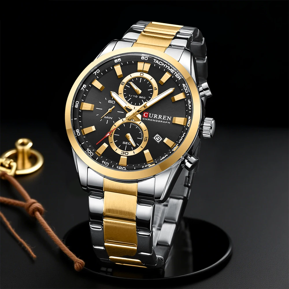 Accessories With Watch - CURREN Casual Quartz Chrono Sport Montres