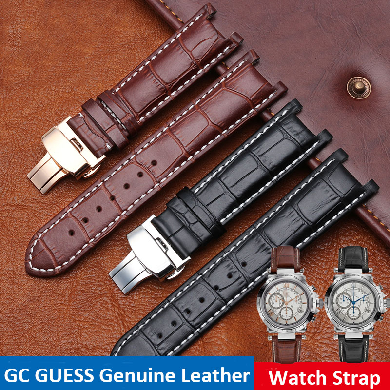 Smartwatch Guess - Bracelet de montre en cuir cranté