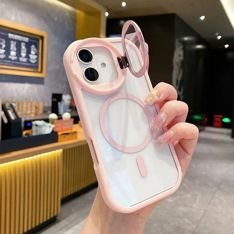 Magnetic Charging Stand - Coque transparente avec support caméra et