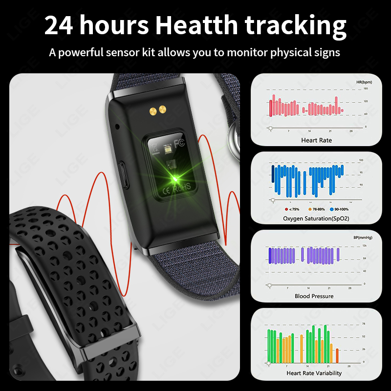 LIGE-Montre connectée pour hom - Android Smartwatch Accessories avis et prix