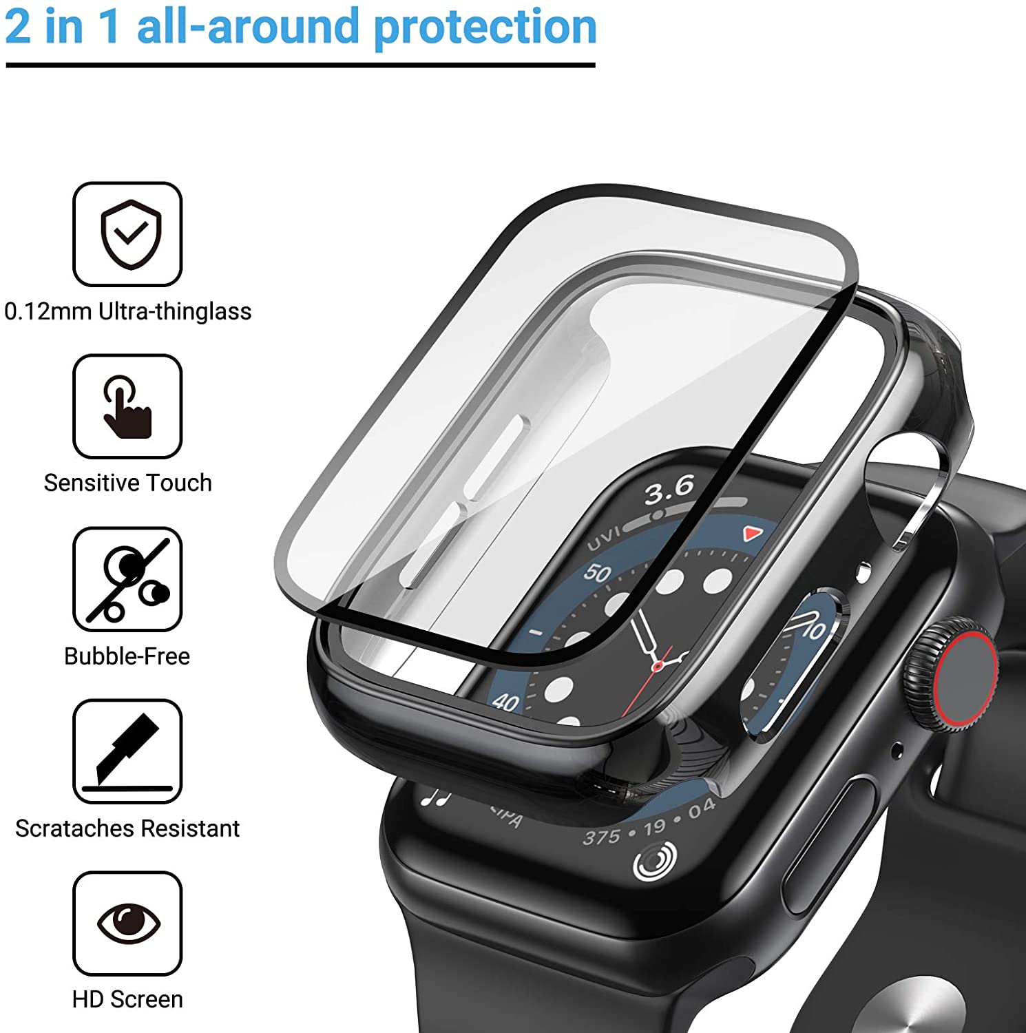 Verre + couvercle pour boîtier - Apple Smartwatch Accessories avis et prix